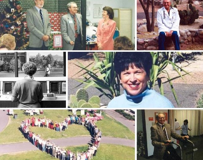 Collage of old photographs and events