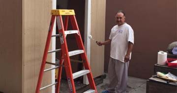 Victor doing a paint job