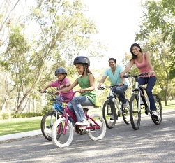 family-riding-bikes